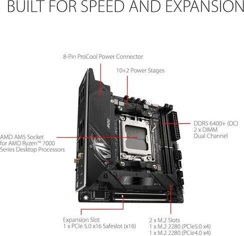 اسس لوحة ام للالعاب روج ستريكس B650E-F AM5 (LGA1718) رايزن 7000 (12+2 مرحلة طاقة، DDR5، 3xM.2، منفذ PCIe® 5.0، واي فاي 6E، شبكة محلية 2.5G، USB 3.2 الجيل 2×2 منفذ Type-C) in Kuwait