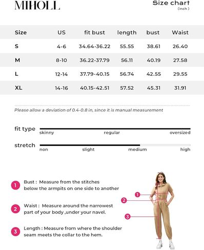 MIHOLL جمبسوت نسائي بأكمام قصيرة وسحاب وخصر مرن بلون واحد قطعة واحدة رومبير رياضي مع جيوب in Kuwait