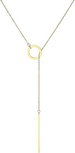 MMXX Lariat Necklace for Women Circle Bar Y necklace Dainty Long Gold Necklaces for Women 14k Gold Plated Drop Necklace CZ Pendant Diamond Choker Trendy Jewelry Gifts for Women Wedding in Saudi Arabia