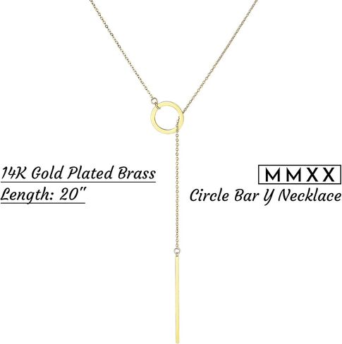 MMXX Lariat Necklace for Women Circle Bar Y necklace Dainty Long Gold Necklaces for Women 14k Gold Plated Drop Necklace CZ Pendant Diamond Choker Trendy Jewelry Gifts for Women Wedding in Saudi Arabia