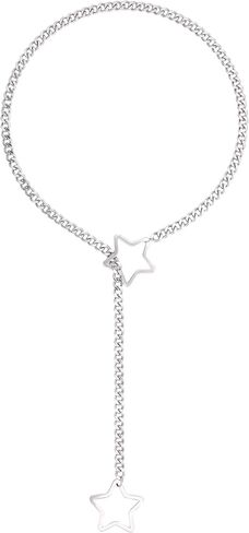 Heart O-ring Slip Necklace for women Punk Gothic Cuban Cat Star Necklace Adjustable Lariat Y-Necklace Goth Choker Jewelry Gift in Saudi Arabia