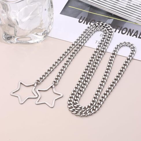 Heart O-ring Slip Necklace for women Punk Gothic Cuban Cat Star Necklace Adjustable Lariat Y-Necklace Goth Choker Jewelry Gift in Saudi Arabia