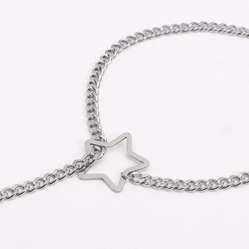Heart O-ring Slip Necklace for women Punk Gothic Cuban Cat Star Necklace Adjustable Lariat Y-Necklace Goth Choker Jewelry Gift in Saudi Arabia