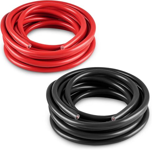 سلك كابل بطارية WATERWICH 4 قياس 4 AWG 25FT كابلات لحام اتصال مثالي لسفينة قارب صغير يخت RV شاحنة تخييم سيارة (1 أسود و1 أحمر) in Kuwait