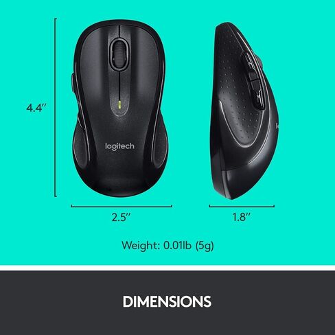 Logitech M510 Wireless Computer Mouse – Comfortable Shape with USB Unifying Receiver, with Back/Forward Buttons and Side-to-Side Scrolling, Blue in Saudi Arabia