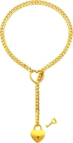 Heart Slip Chain Necklace for Women O-Ring Punk Cuban Necklace Chunky Heart Pendant Necklace Y-Lariat Necklace Long Necklace Heart Lock With Key Necklace Fashion Jewelry Gifts in Saudi Arabia