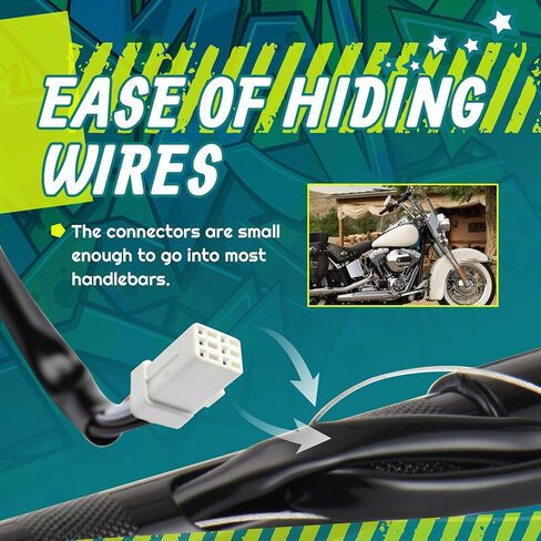 صمام خانق إلكتروني لمقود السيارة مقاس 10 بوصات من MoKitDora بواسطة حزام تمديد الأسلاك لسيارة Harley Softail Touring لعام 2016-up in Saudi Arabia