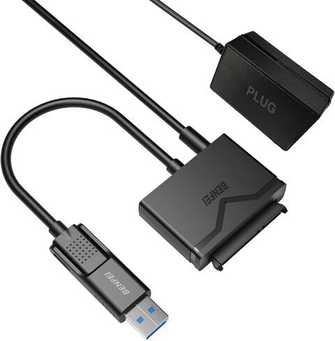 BENFEI SATA to USB Cable, 2in1 USB-C/USB 3.0 to SATA III Hard Driver Adapter Compatible for 2.5 inch HDD and SSD in Kuwait