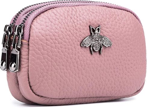 محفظة صغيرة للعملات المعدنية من Yocipa للنساء، حافظة بطاقات جلدية قابلة للتغيير، سحاب (أحمر قرميدي) in Kuwait