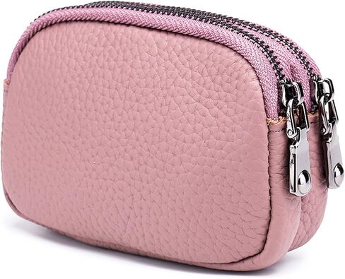 محفظة صغيرة للعملات المعدنية من Yocipa للنساء، حافظة بطاقات جلدية قابلة للتغيير، سحاب (أحمر قرميدي) in Kuwait