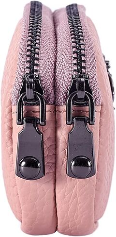 محفظة صغيرة للعملات المعدنية من Yocipa للنساء، حافظة بطاقات جلدية قابلة للتغيير، سحاب (أحمر قرميدي) in Kuwait