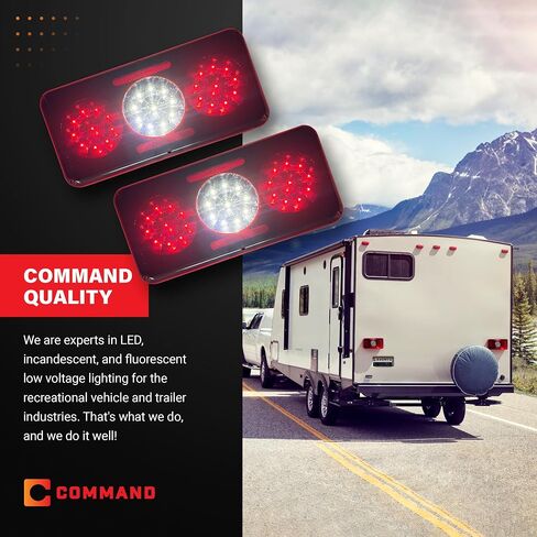 ضوء خلفي ثلاثي LED 12 فولت من شركة Command Electronics OEM - مثبت على السطح - عبوتان in Kuwait