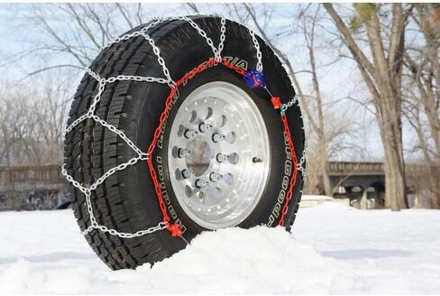 سلسلة إطارات 155505 من Auto-Trac 1500 شاحنة بيك اب/سيارات الدفع الرباعي سلاسل إطارات الثلج مع نمط متقاطع ماسي للقبضة والنعومة، 4 عبوات in Kuwait