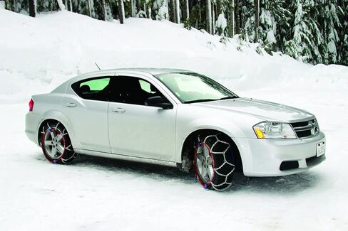 سلسلة إطارات 155505 من Auto-Trac 1500 شاحنة بيك اب/سيارات الدفع الرباعي سلاسل إطارات الثلج مع نمط متقاطع ماسي للقبضة والنعومة، 4 عبوات in Kuwait