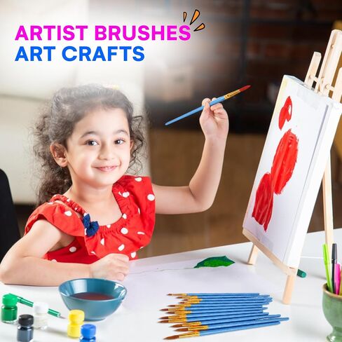 Amazaque Acrylic Paint Brushes - Set of 24 - Water Color Paint Brushes for Adults - Plastic Paint Brushes for Artists, Student, Painters - Paintbrushes Set - Round Paint Brushes for Painting in Saudi Arabia