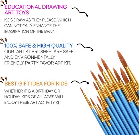 Amazaque Acrylic Paint Brushes - Set of 24 - Water Color Paint Brushes for Adults - Plastic Paint Brushes for Artists, Student, Painters - Paintbrushes Set - Round Paint Brushes for Painting in Saudi Arabia
