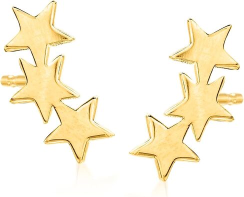 RS Pure by Ross-Simons 14kt Yellow Gold Star Ear Climbers in Saudi Arabia