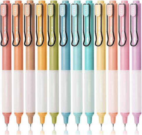 Mr. Pen- Retractable Gel Pens, 12 Pack, Black Ink Gel Pens, Pastel Barrels, Fast Dry, Gel Pens Fine Point 0.5mm, Retractable Pens, Cute Pens, Gel Ink Pens, Aesthetic Pens for Journaling Fine Tip Pens in Saudi Arabia