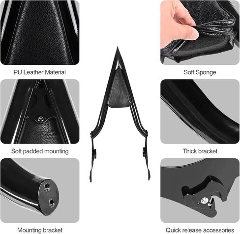 مسند ظهر للركاب الخلفي قابل للفصل بارتفاع 26 بوصة للدراجة النارية مع وسادة لدراجة Harley Touring Road King Street Glide Electra Glide CVO Road Glide 2009-2024 ملحقات in Kuwait