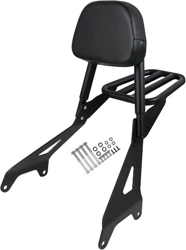Worldmotop Backrest Sissy Bar استبدال رف الأمتعة الخلفي لـ Yamaha Bolt XV950 XVS950 2014-2020 XV 950 XVS950 Bolt R-Spec 2014-2022 مقعد الركاب مسند الظهر القابل للفصل (مع رف الأمتعة) in Kuwait
