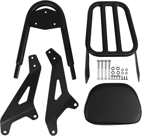 Worldmotop Backrest Sissy Bar استبدال رف الأمتعة الخلفي لـ Yamaha Bolt XV950 XVS950 2014-2020 XV 950 XVS950 Bolt R-Spec 2014-2022 مقعد الركاب مسند الظهر القابل للفصل (مع رف الأمتعة) in Kuwait