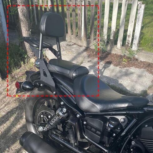 Worldmotop Backrest Sissy Bar استبدال رف الأمتعة الخلفي لـ Yamaha Bolt XV950 XVS950 2014-2020 XV 950 XVS950 Bolt R-Spec 2014-2022 مقعد الركاب مسند الظهر القابل للفصل (مع رف الأمتعة) in Kuwait