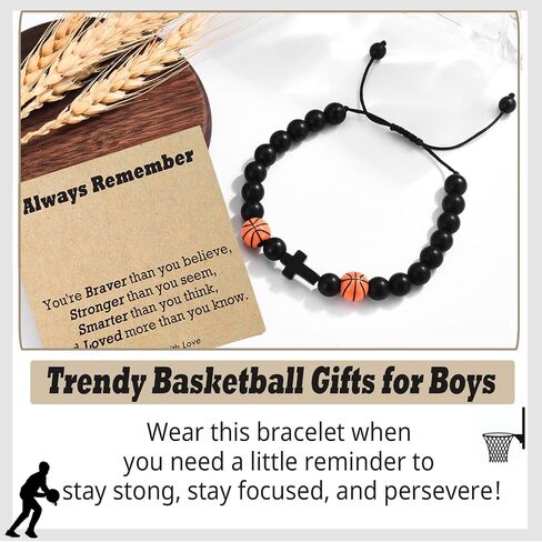 Basketball Soccer Baseball Football Gifts for Teen Boys, Bracelets for Boys Gifts Ideas for Birthday/Back to School/Christmas in Kuwait