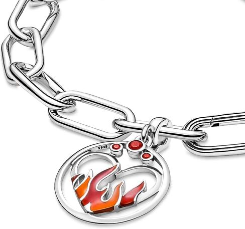 Pandora Fire Inside Medallion سوار Charm Me أساور - مجوهرات نسائية مذهلة - هدية للنساء - مصنوعة من الفضة الاسترليني والمينا in Saudi Arabia
