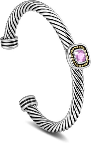Twisted Cable Bracelet for Women Fashion Cubic Zirconia Crystal Cable Cuff Bracelet Dupes Open Adjustable Bangle Jewelry Gifts for Her in Saudi Arabia