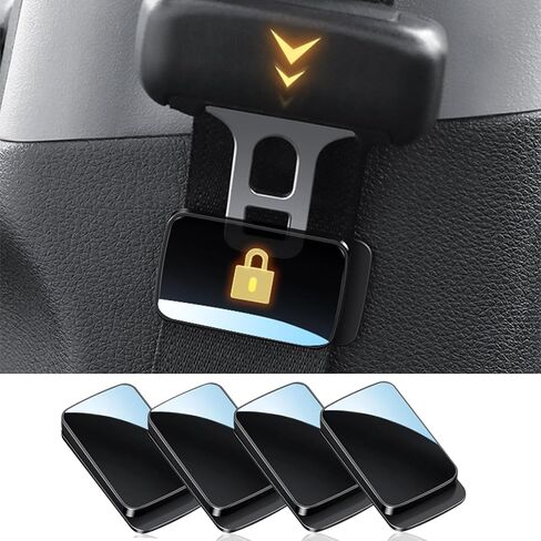 4PCS Car Seat Belt Clip, Black Premium Universal Cars Shoulder Neck Strap Positioner Clips Prevent Noise, Vehicle Interior Accessories for Men Women in Kuwait
