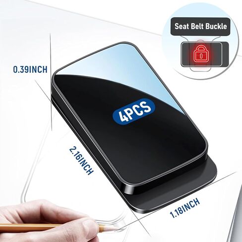 4PCS Car Seat Belt Clip, Black Premium Universal Cars Shoulder Neck Strap Positioner Clips Prevent Noise, Vehicle Interior Accessories for Men Women in Kuwait