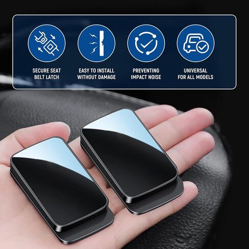 4PCS Car Seat Belt Clip, Black Premium Universal Cars Shoulder Neck Strap Positioner Clips Prevent Noise, Vehicle Interior Accessories for Men Women in Kuwait