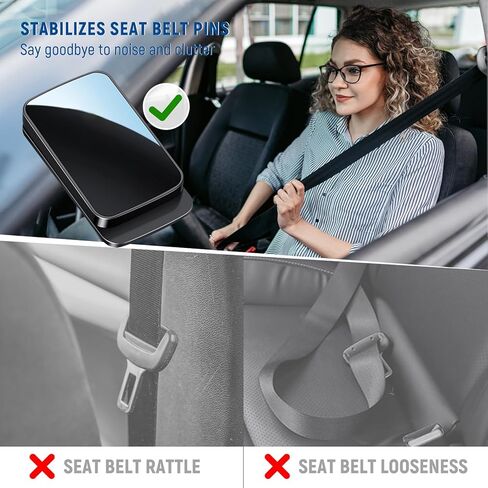4PCS Car Seat Belt Clip, Black Premium Universal Cars Shoulder Neck Strap Positioner Clips Prevent Noise, Vehicle Interior Accessories for Men Women in Kuwait