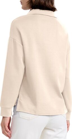 WIHOLL Womens Long Sleeve Tops Collared V Neck Polo Shirts Lightweight Sweatshirt 2024 Fall Fashion Clothes in Kuwait