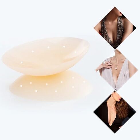 Silicone Nipple Covers 2 Pairrs of Light Skin Coloured Invisible and Reusable Adhesive Nipple Covers, Medium in Saudi Arabia