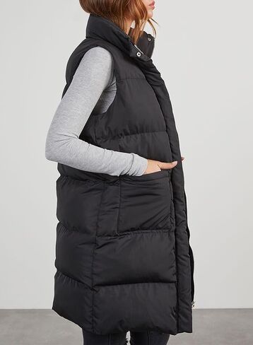 EVALESS Long Puffer Vest Women 2024 Zipper Sleeveless Quilted Vests with Pockets in Saudi Arabia