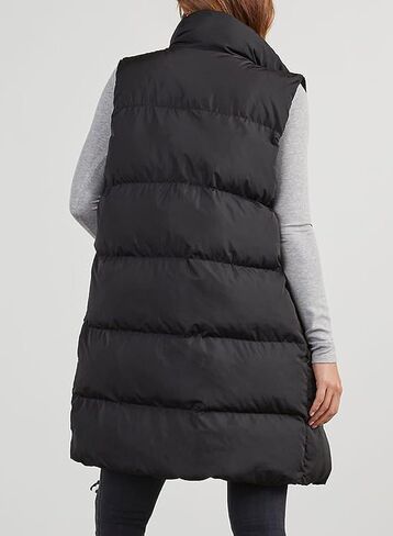 EVALESS Long Puffer Vest Women 2024 Zipper Sleeveless Quilted Vests with Pockets in Saudi Arabia