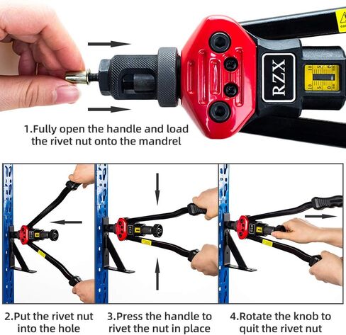 أداة صامولة برشام مقاس 16 بوصة، مجموعة أدوات ضبط صواميل برشام احترافية تتضمن 12 مغزلًا متريًا وSAE، و115 قطعة من صواميل البرشام المتنوعة، وتصميم سهل، وحقيبة حمل من الألومنيوم in Kuwait