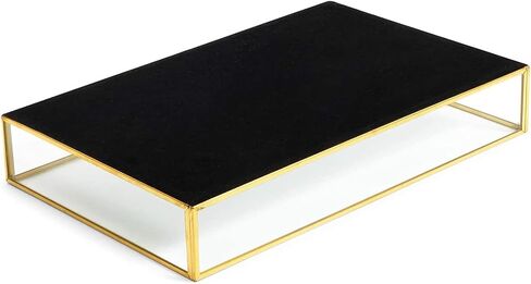 Juvale Set of 3 Gold Mirror Vanity Tray for Perfume, Makeup Display, Decorative Rectangle Glass Jewelry Organizer for Bathroom, Dresser (3 Sizes) in Saudi Arabia
