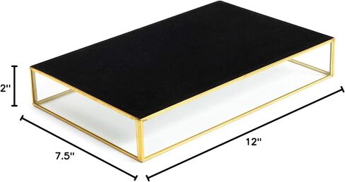 Juvale Set of 3 Gold Mirror Vanity Tray for Perfume, Makeup Display, Decorative Rectangle Glass Jewelry Organizer for Bathroom, Dresser (3 Sizes) in Saudi Arabia