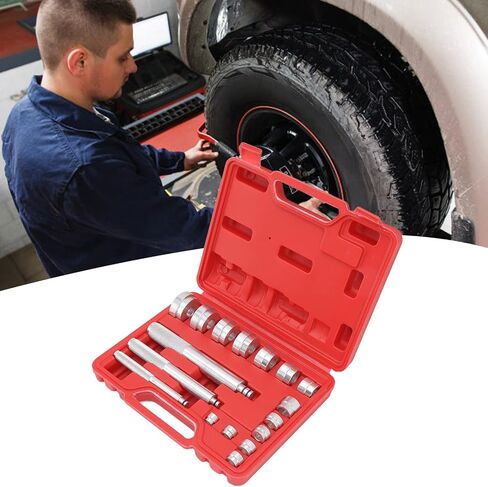 Bushing Driver Tool Set, 17 Pieces Bushing Driver Tool Set Wheel Bearing Race Seal Bush Driver Removal Kit Aluminum for Automotive in Saudi Arabia