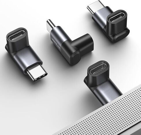 جي سوكس محول USB C ذكر الى USB C انثى بزاوية قائمة 90 درجة، وصلة USB C 3.1/40Gbps PD 100 واط، موسع شحن سريع لروج الي، ستيم ديك، سويتش، ايفون 15، لاب توب، تابلت in Kuwait