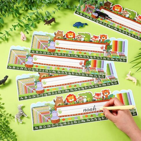 25 Pcs Classroom Name Plate Animal Desk Nameplate Traditional Manuscript Name Plates Farm Animals Nameplate for Student Teaching Supplies Cubbies Desks Locker Labels School Decor in Saudi Arabia
