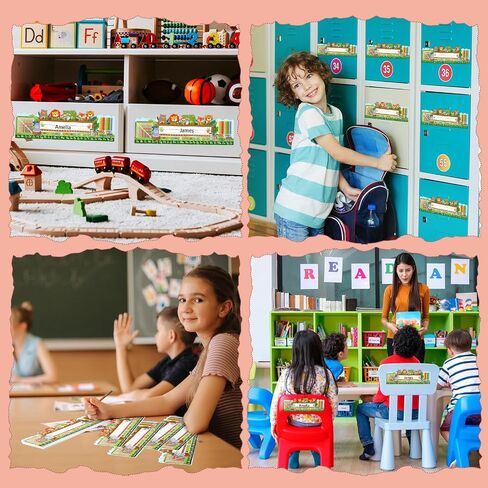 25 Pcs Classroom Name Plate Animal Desk Nameplate Traditional Manuscript Name Plates Farm Animals Nameplate for Student Teaching Supplies Cubbies Desks Locker Labels School Decor in Saudi Arabia