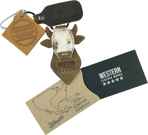 Cow Head Keychain, Cowboy Style Keyring, Key Organizer, Full Grain Leather, Handmade, Furry in Kuwait