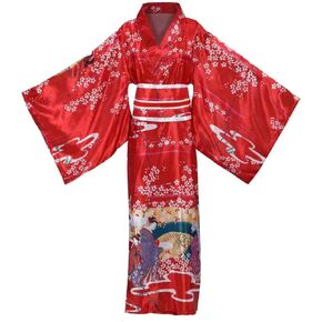 Women's Japanese Kimono Costume Traditional geisha robe Anime Printed Bathrobe Long style pajamas