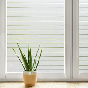 DOWELL Window Privacy Film, Frosted Glass Window Film, Static Cling Window Vinyl, Heat Blocking Window Coverings, Removable Door Stickers for Home Office, Non-Adhesive, Reusable, 17.5 x 78.7 inches