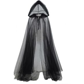 Ghost Costume Haunted Hooded Cape for Women Bride Hooded Halloween Cape Cloak