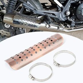 Universal Motorcycle Heat Pipe Motorcycle Guard Muffler Anti‑Scalding Protector (2-7cm hose clamp)