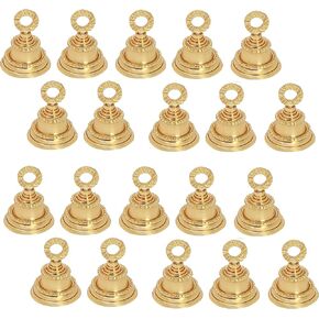 Elephant Camel Cow Brass Bells 2" Height 1.5" Dia Indian Vintage Style Decor Assorted 2" Brass Bells (Golden-Design, 20)
